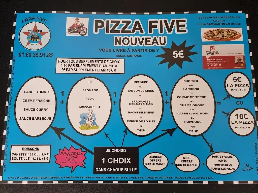 Menu_Pizza Five_Dammartin-en-Goële_image_4