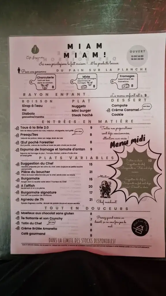 Menu_Café Bergamote_Dammartin-en-Goële_image_2