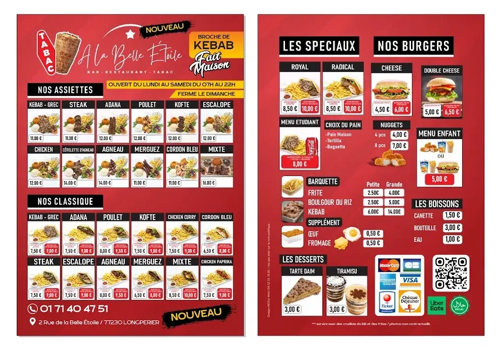 Menu_A LA BELLE ETOILE_Longperrier_image_1