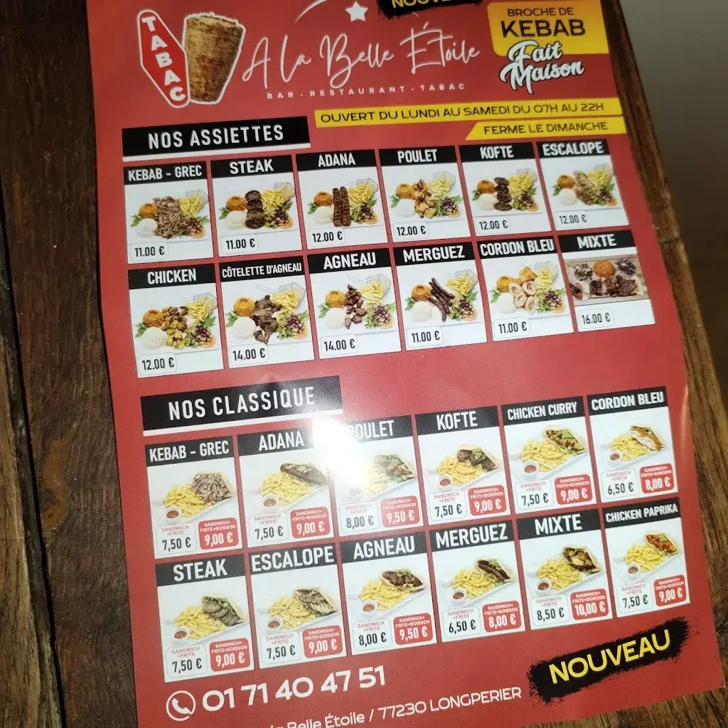 Menu_A LA BELLE ETOILE_Longperrier_image_3