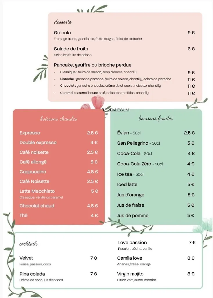 Menu_Restaurant Courbevoie | Brunch Camila Café_Courbevoie_image_2