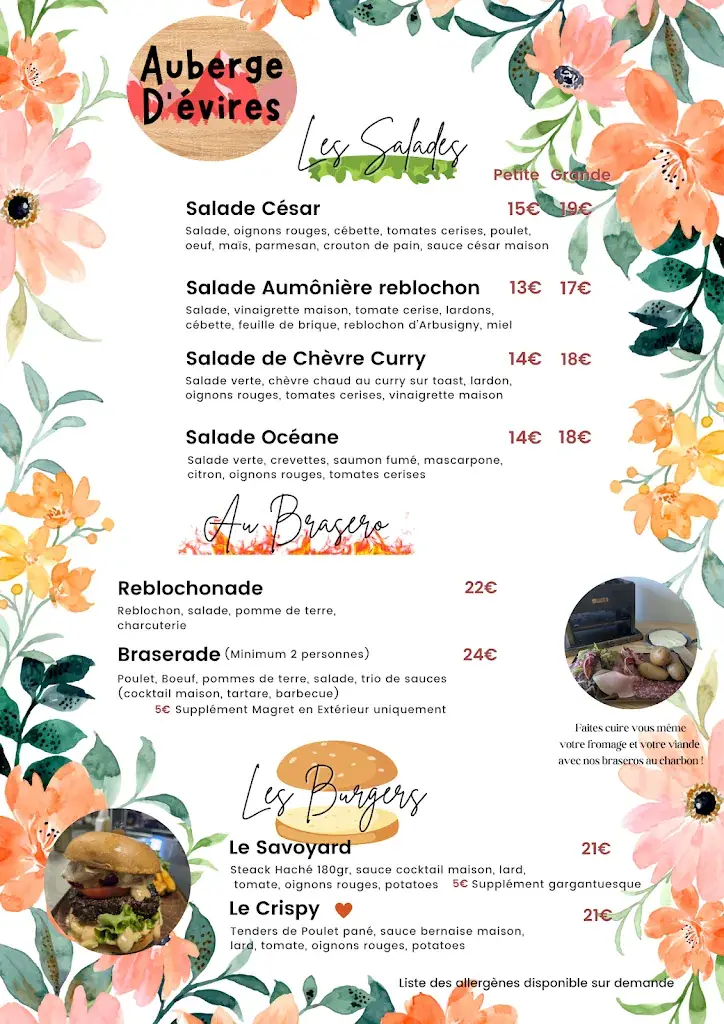 Menü_AUBERGE D'ÉVIRES_Fillière_Bild_1