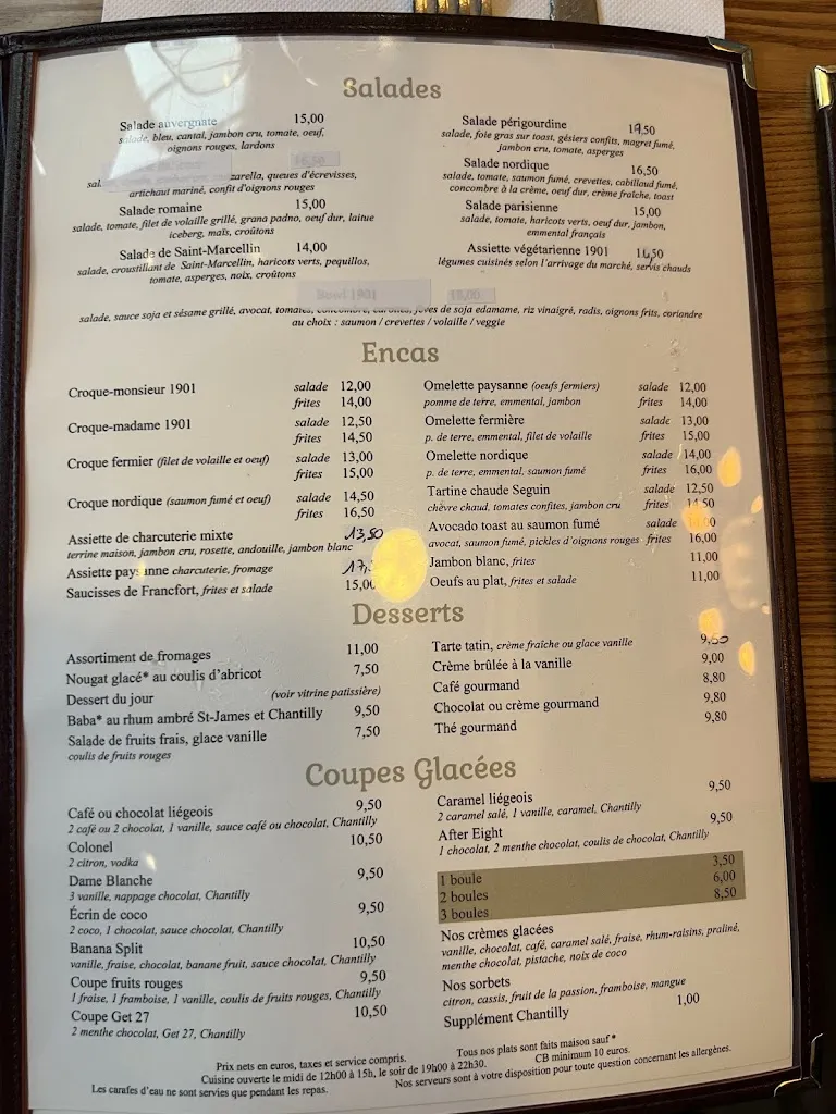 Menu_Brasserie 1901_Courbevoie_image_1