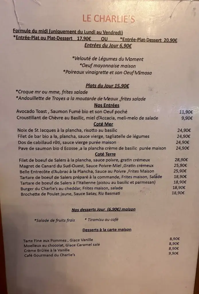 Menu_Le Charlie's_Courbevoie_image_1