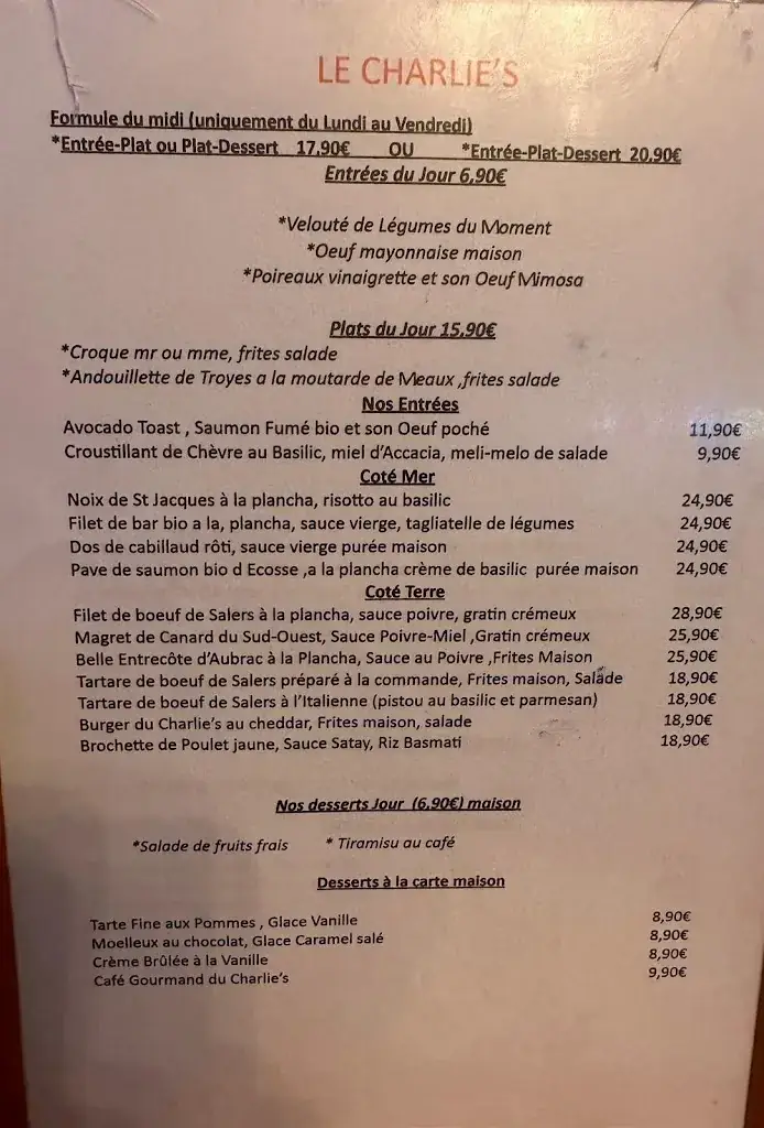 Menu_Le Charlie's_Courbevoie_image_2