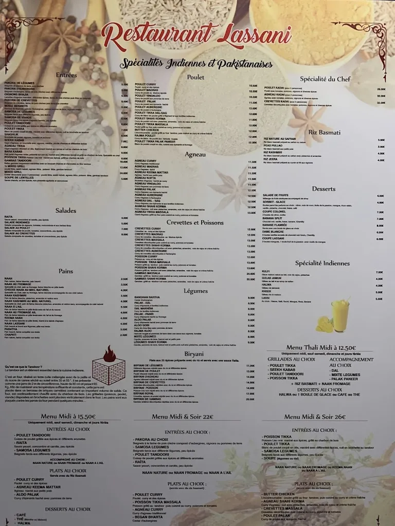 Menu_Restaurant Le Lassani_Courbevoie_image_4