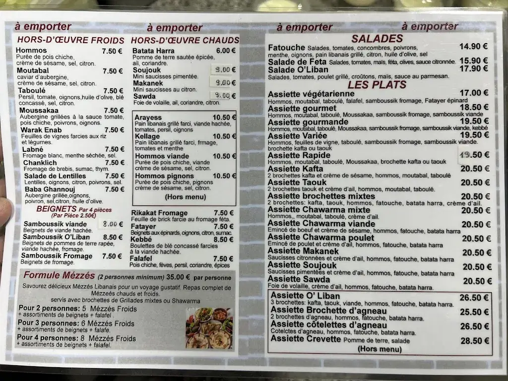 Menu_O Liban_Courbevoie_image_1