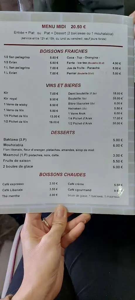 Menu_O Liban_Courbevoie_image_2