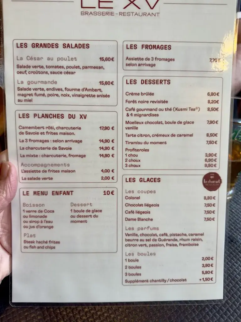 Menu_Brasserie Le Quinze_Étiolles_image_1