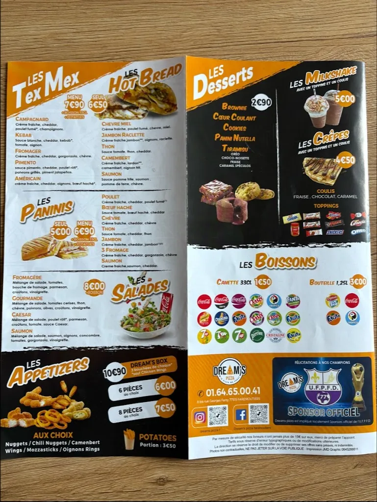 Menu_Dream's Pizza Faremoutiers_Faremoutiers_image_1