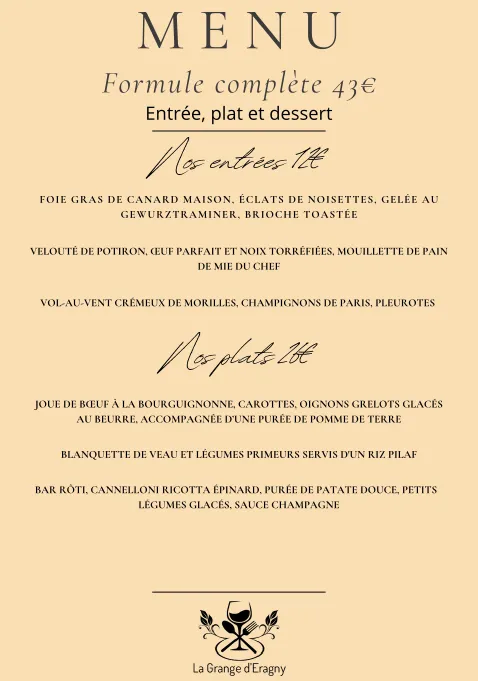 Menu_La Grange d'Eragny_Éragny_image_2