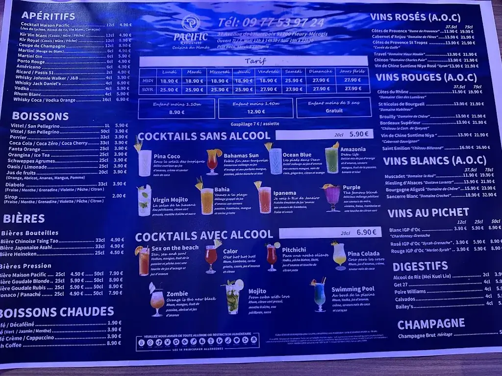 Menu_PACIFIC 91_Fleury-Mérogis_image_2