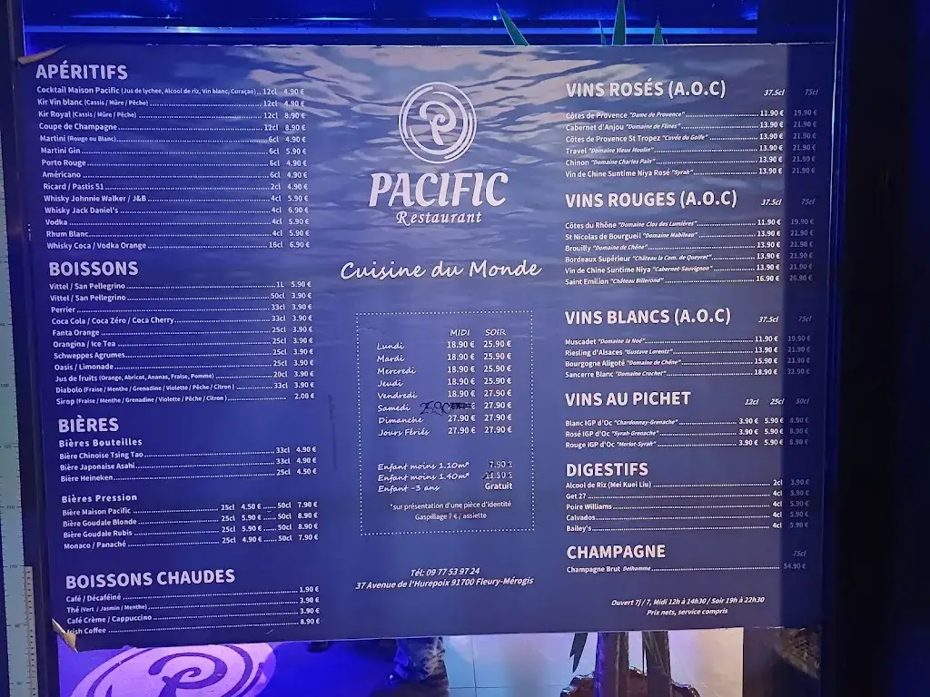 Menu_PACIFIC 91_Fleury-Mérogis_image_4