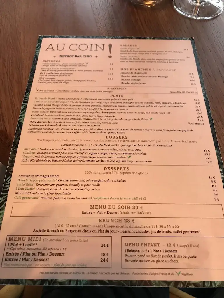 Menu_Au Coin ! Bistrot-Bar Chic Ermont_Ermont_image_1