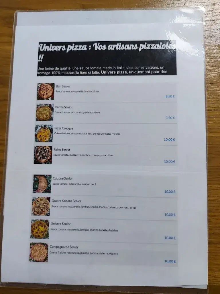 Menu_Univers Pizza Eaubonne_Eaubonne_immagine_1