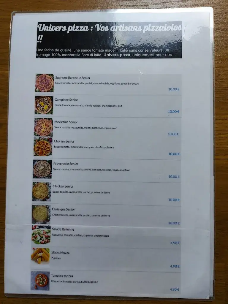 Menu_Univers Pizza Eaubonne_Eaubonne_immagine_2