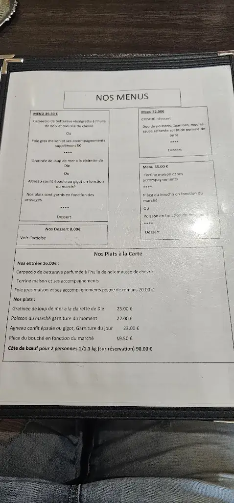 Menu_Le Vieux Four_Étoile-sur-Rhône_image_1