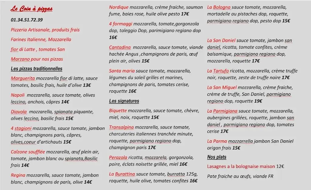 Menu_Le coin à Pizzas_Saint-Germain-en-Laye_image_1