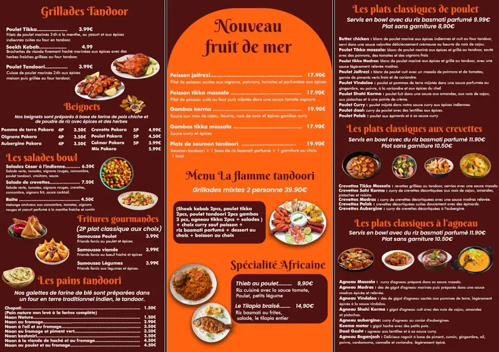 Menu_La Flamme Tandoori à Ermont_Ermont_image_1