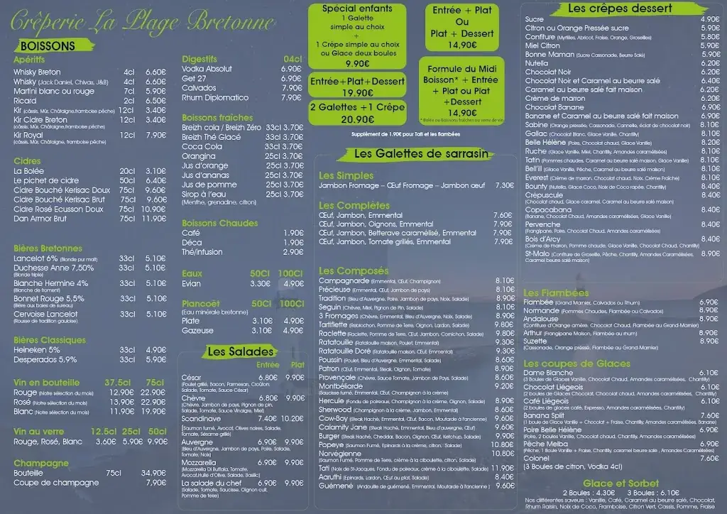 Menu_Crêperie La Plage Bretonne_Bois-d'Arcy_imagen_2