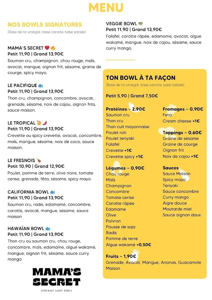 Menu_Mama's Secret - Fresnes_Fresnes_image_2