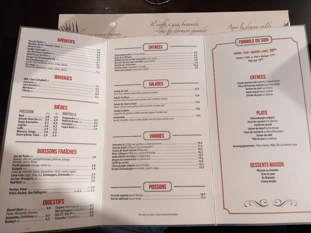 Menu_Brasserie de l'Hôtel de Ville_Fresnes_image_1