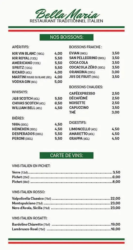 Menu_Bella Maria_Fresnes_image_1