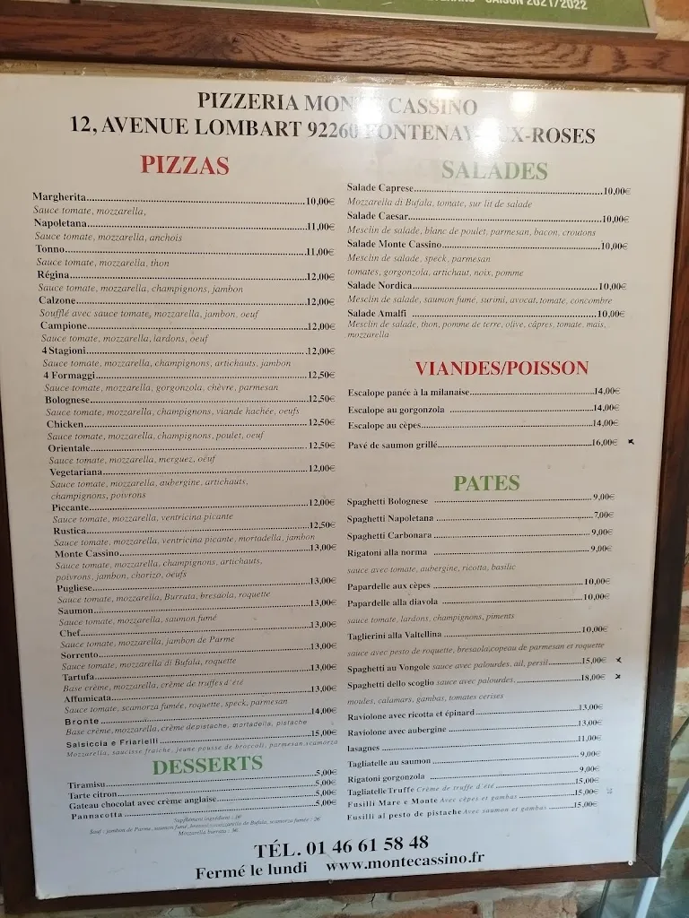 Menu_Pizzeria Monte Cassino_Fontenay-aux-Roses_image_1