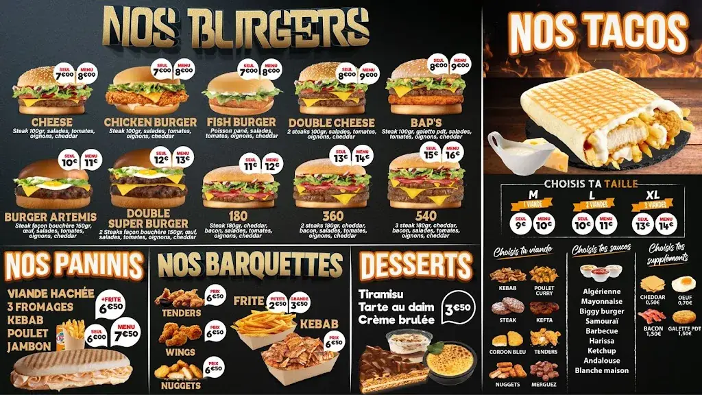 Menu_Restaurant Artemis Kebab&Pizza&Tacos&Grillade&Burger_Queue-les-Yvelines_image_4