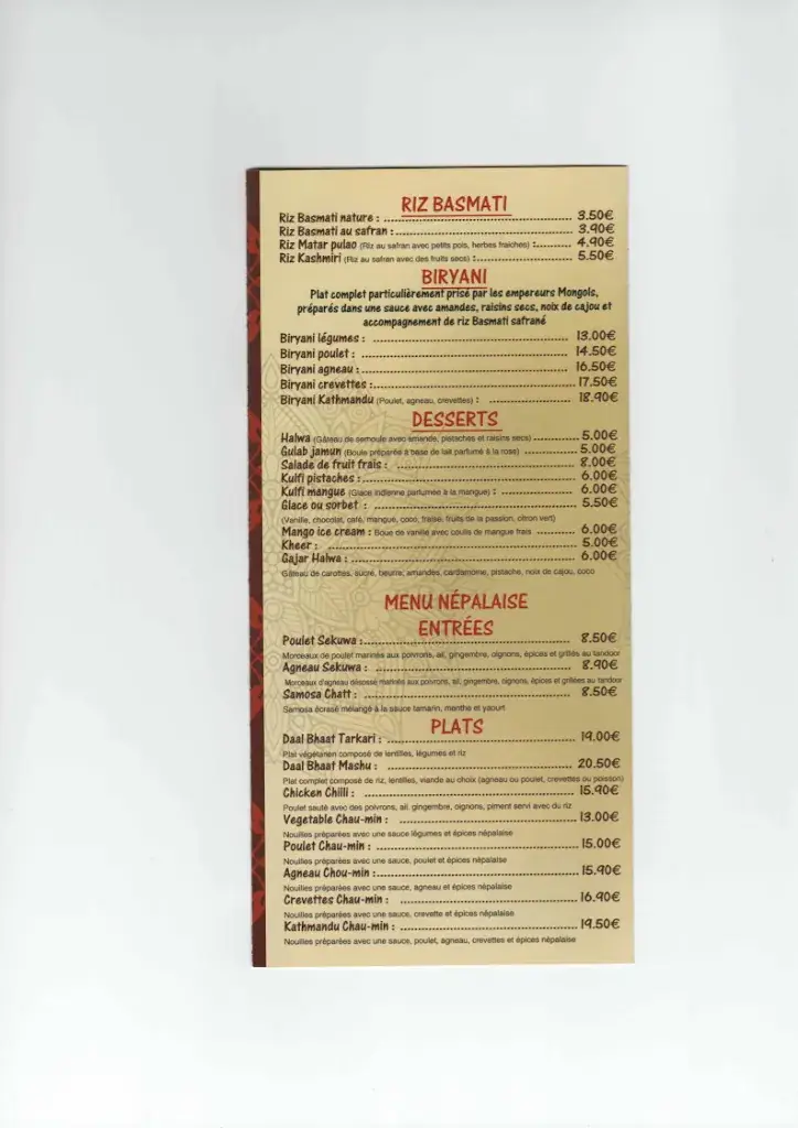 Menu_Restaurant New Kathmandu_Garches_image_4