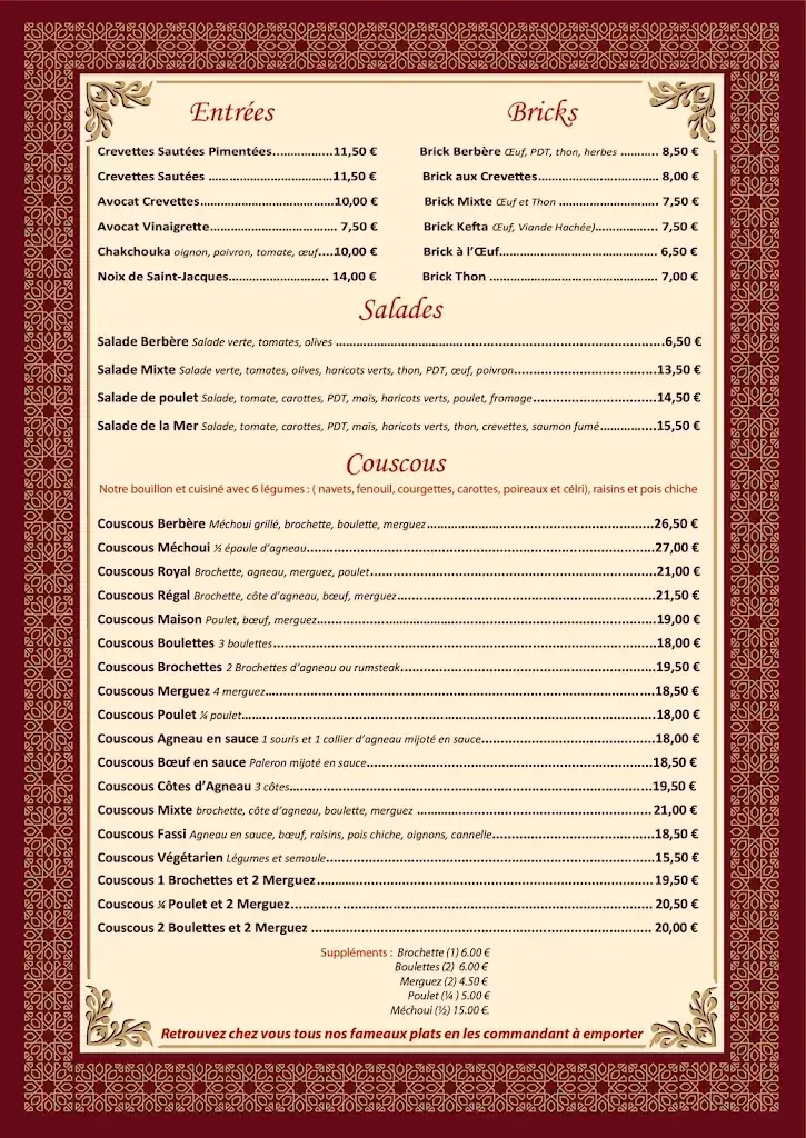 Menu_Le Berbère_Villemomble_image_1