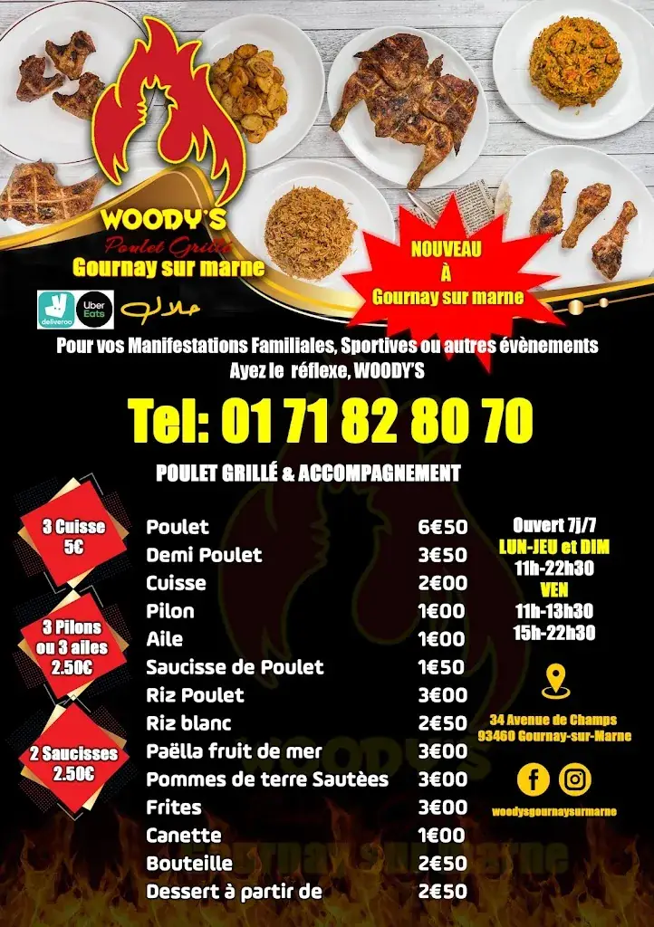 Menu_Woody's poulet grillé_Gournay-sur-Marne_image_1