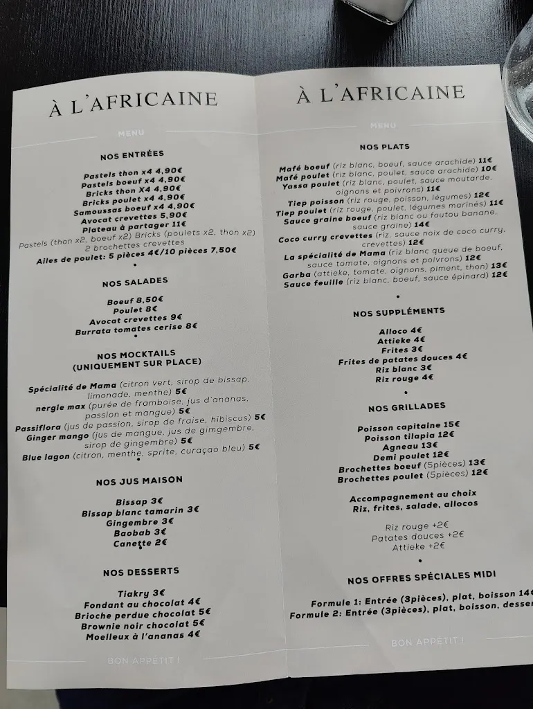 Menu_A L'AFRICAINE_Fontenay-sous-Bois_image_3