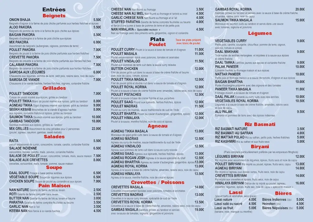 Menu_Restaurant Himalaya_Fontenay-sous-Bois_image_2