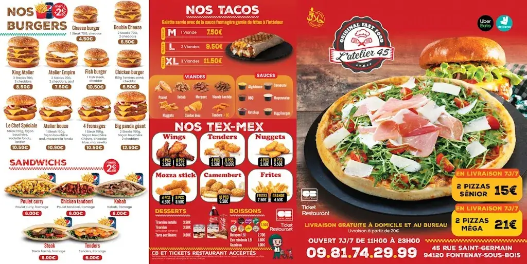 Menu_L'Atelier 45_Fontenay-sous-Bois_image_1