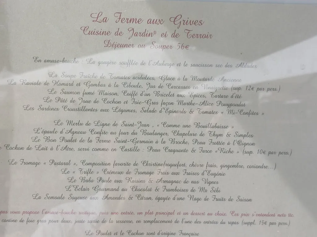 Menu_LA FERME AUX GRIVES_Eugénie-les-Bains_image_3