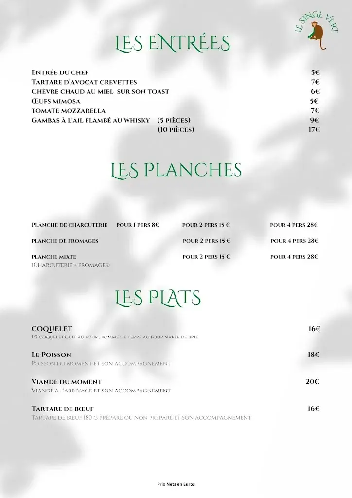 Menu_Le Singe Vert_Gretz-Armainvilliers_image_2