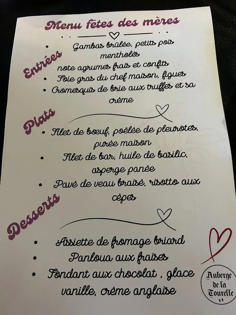 Menu_Restaurant AUBERGE DE LA TOURELLE_Tournan-en-Brie_image_1