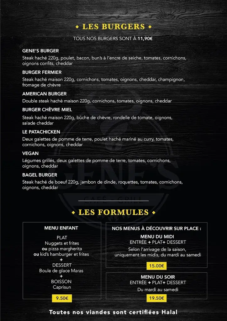 Menu_Gene's Steakhouse_Gennevilliers_image_4