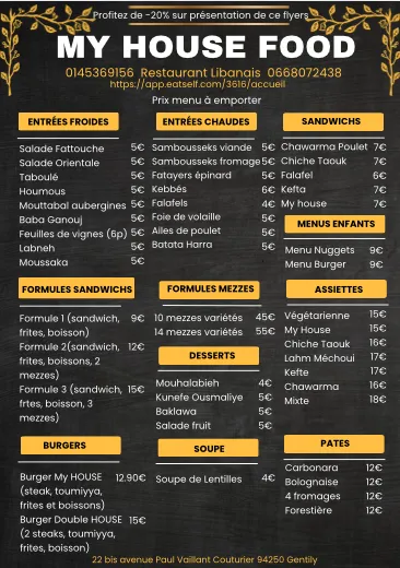 Menu_My House | Libanais_Gentilly_image_1