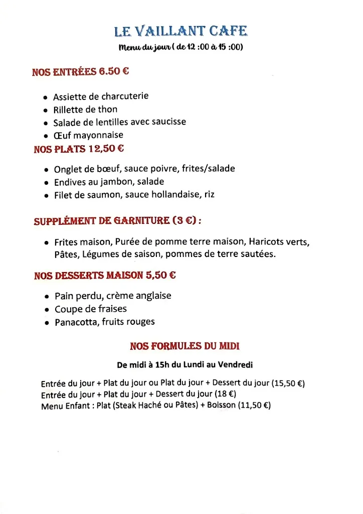Menu_Restaurant café le Vaillant Gentilly_Gentilly_image_2