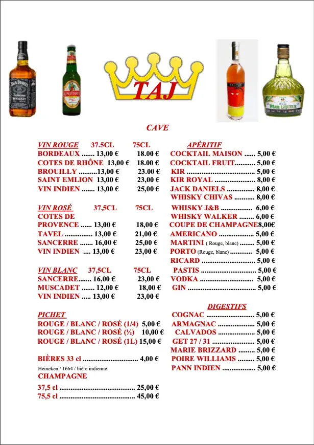 Menu_Taj Pakistan_Viry-Châtillon_image_1
