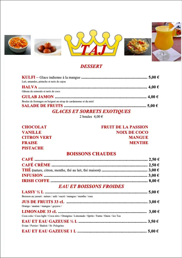 Menu_Taj Pakistan_Viry-Châtillon_image_2
