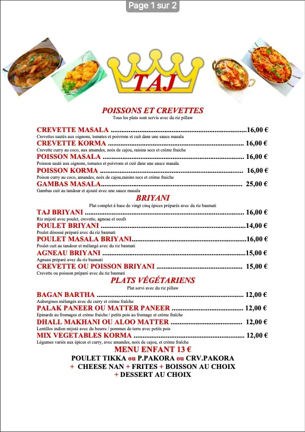 Menu_Taj Pakistan_Viry-Châtillon_image_3