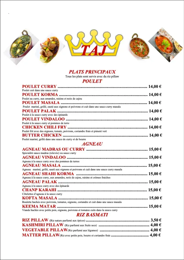Menu_Taj Pakistan_Viry-Châtillon_image_4