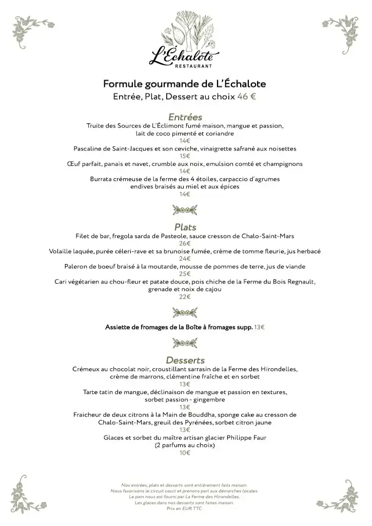 Menu_L'Echalote, Etampes_Étampes_image_1