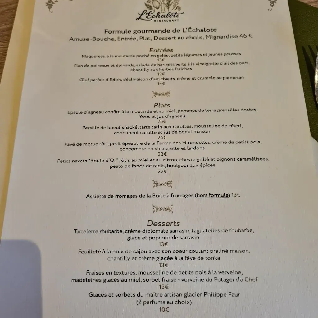 Menu_L'Echalote, Etampes_Étampes_image_4