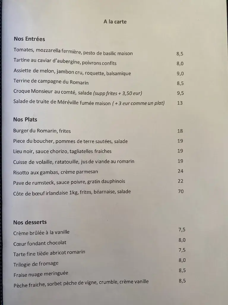 Menu_Le Romarin , Etampes_Étampes_image_3