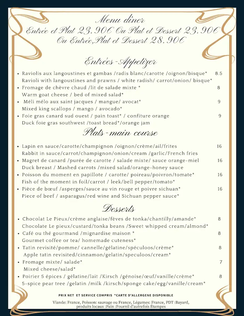 Menu_Restaurant LE PIEUX_Étampes_image_2