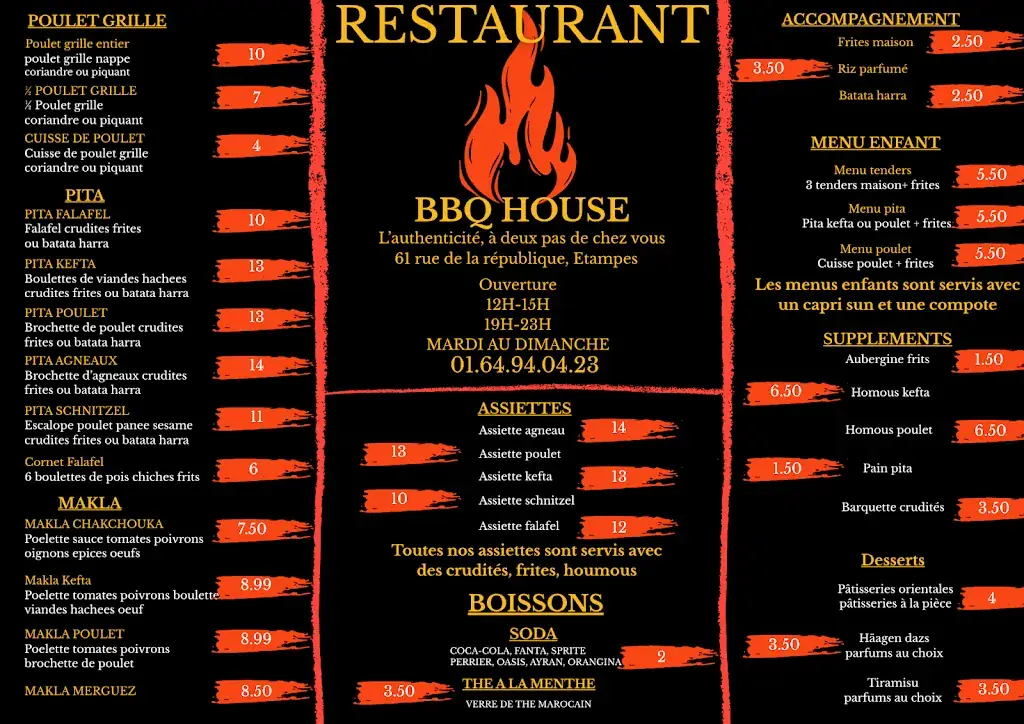 Menu_BBQ HOUSE 🥙🥙🥙_Étampes_image_1